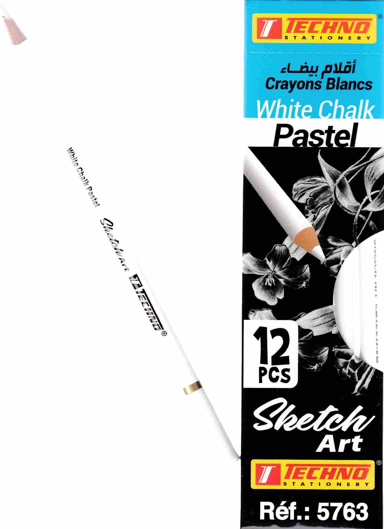 crayon blanc pastel 1pcs tec 5763