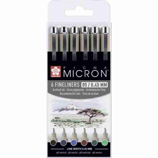 feutre 6pcs pigma 05 terre 056b-00