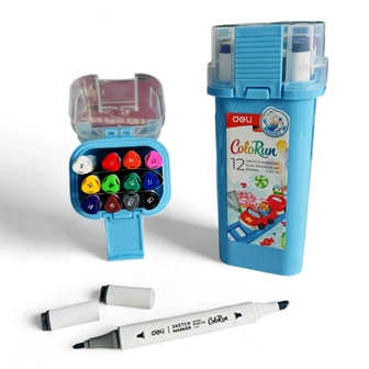 marqueur 2 tetes 12pcs "eau" deli c187-12