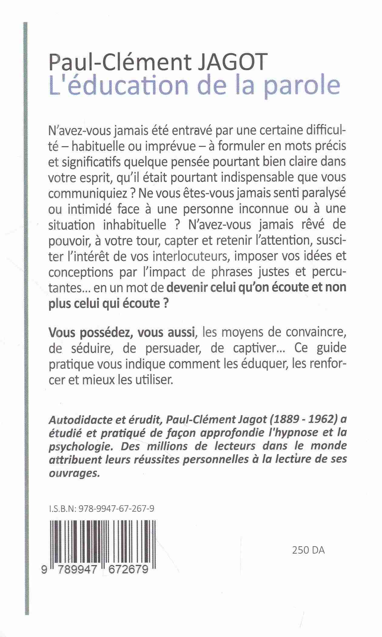 Librairie Bouarroudj - L'EDUCATION DE LA PAROLE      C57