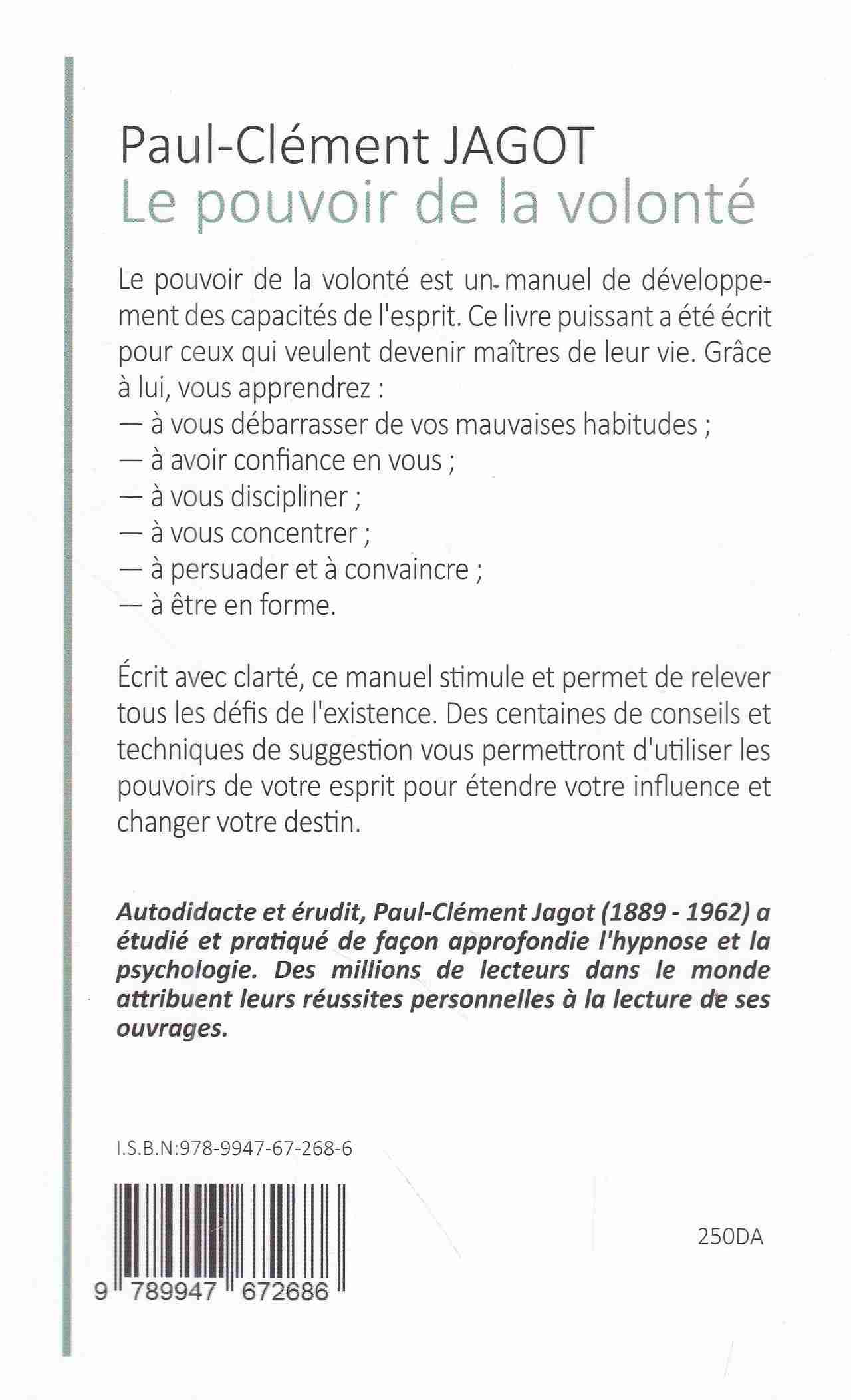 Librairie Bouarroudj - LE POUVOIR DE LA VOLONTE    C58