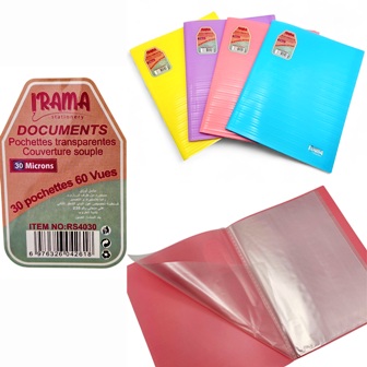 porte fiche 30 pochettes pastel rs4030