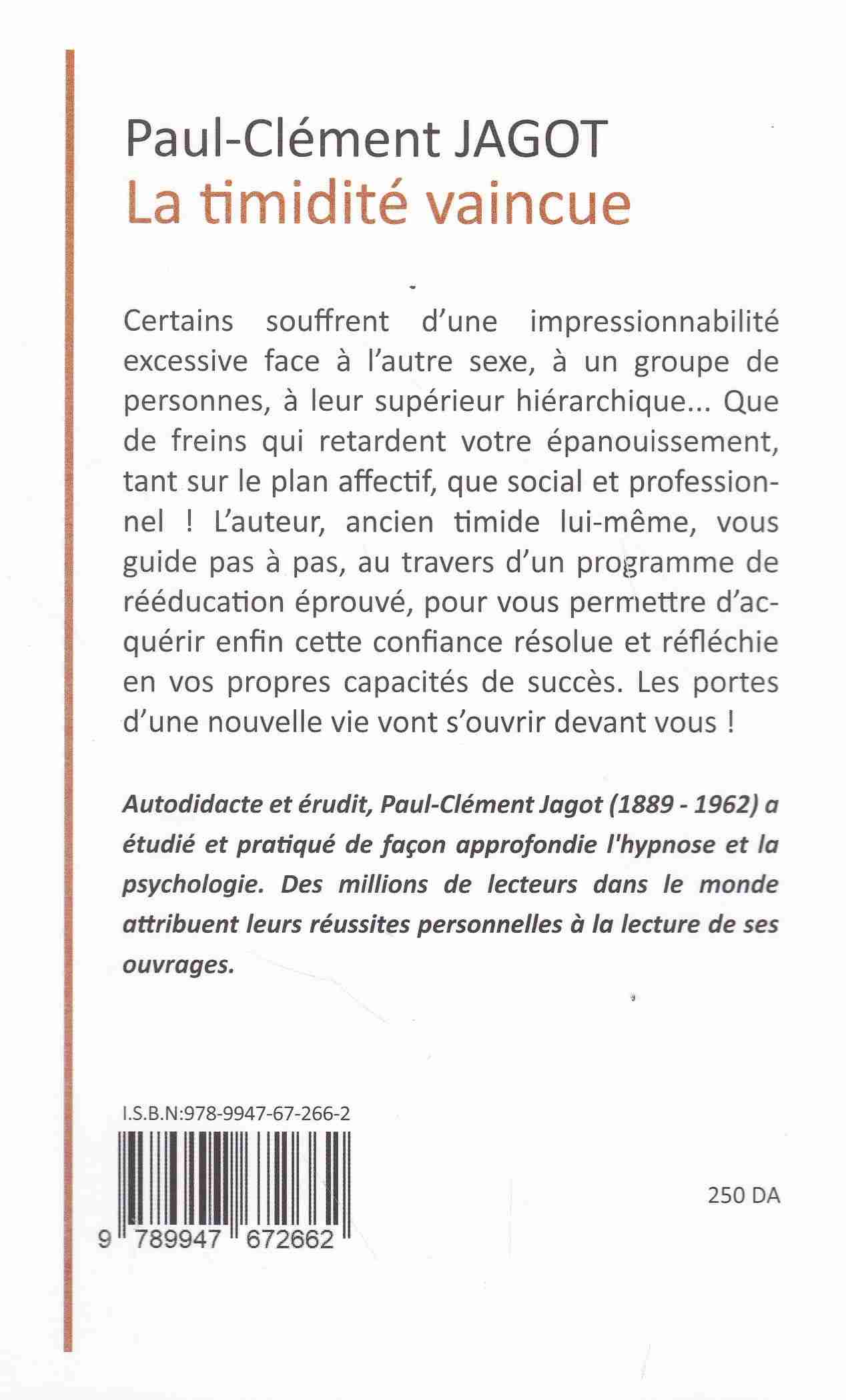 Librairie Bouarroudj - LA TIMIDITE VAINCUE       C67